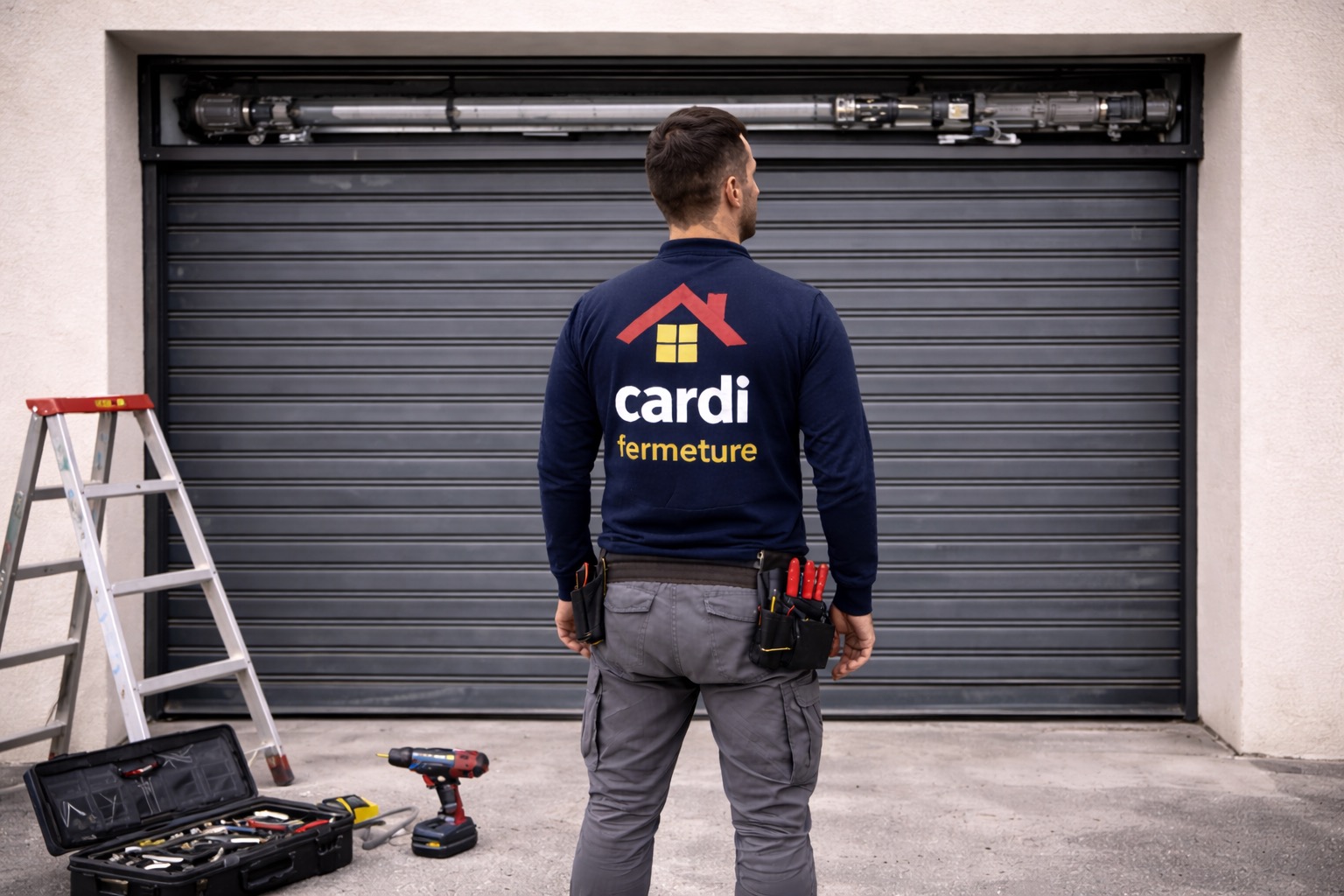 Porte de garage posée proprement